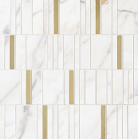 M8HD Allmarble Wall Golden White Mosaico Barcode Lux. Мозаика (40x40)