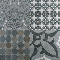 SG614720R Королевская дорога обрезной орнамент серый. Универсальная плитка (60x60)